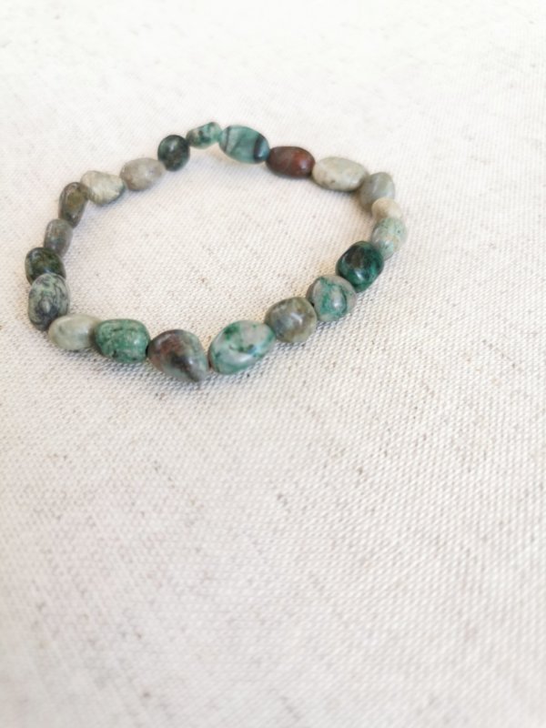 Bracelet chrysocolle, bracelet pierre, bracelet pierre chips, cristal de roche, yoga, méditation, spiritualité, Sadhana Nepal
