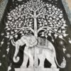 Tapisserie murale noire éléphant, tapisserie murale, tapisseriee, Yoga, méditation, Sadhana Nepal