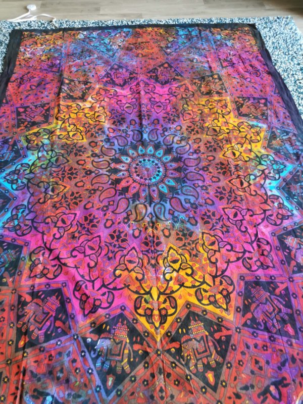 Tapisserie murale étoile rose, mandala , tapisserie murale, tapisserie, tapestry mandala, Sadhana nepal, yoga, méditation, déco, boho