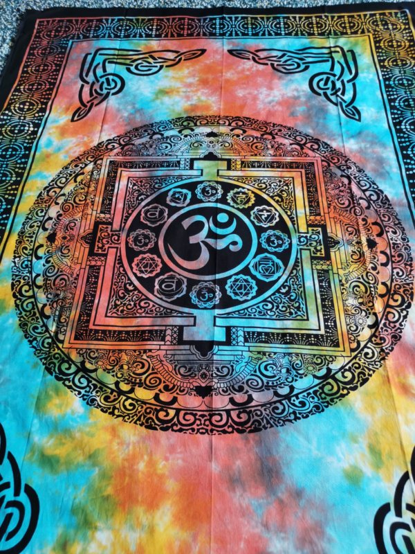 Tapisserie murale OM, mandala , tapisserie murale, tapisserie, tapestry mandala, Sadhana nepal, yoga, méditation, déco, boho
