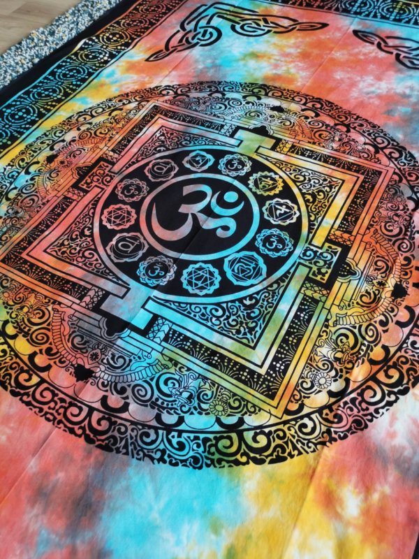 Tapisserie murale OM, mandala , tapisserie murale, tapisserie, tapestry mandala, Sadhana nepal, yoga, méditation, déco, boho