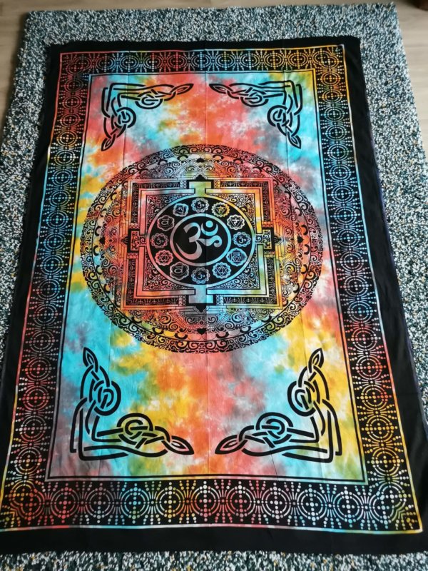Tapisserie murale OM, mandala , tapisserie murale, tapisserie, tapestry mandala, Sadhana nepal, yoga, méditation, déco, boho