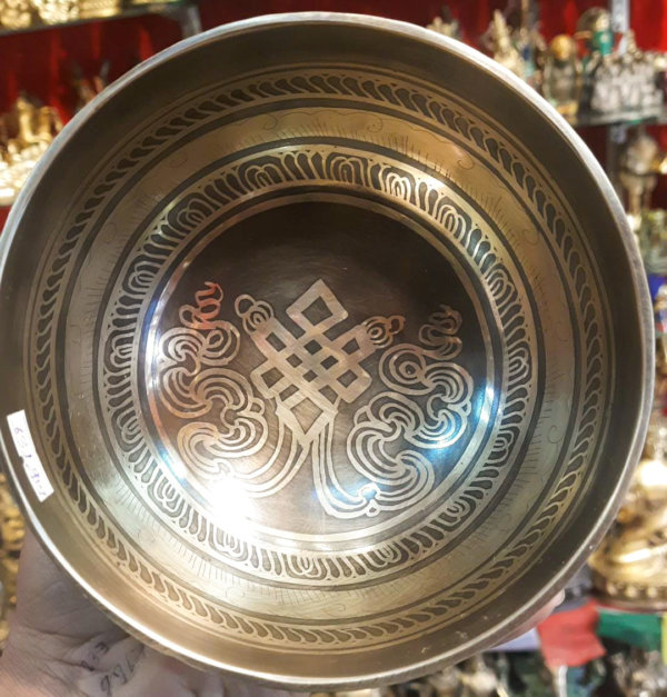 Bol chantant nœud sans fin, bol himalayen, bol tibétain, bol de méditation, yoga, méditation, spiritualité, Sadhana Nepal