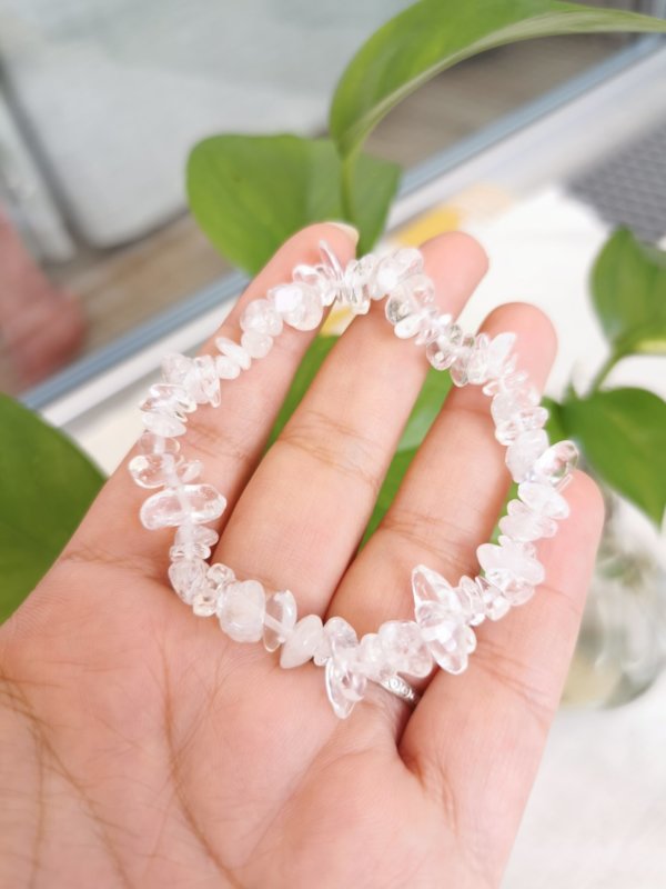 Bracelet cristal de roche, cristal de roche, lithothérapie, bracelet pierre, pierres naturelles, bracelet pierre , spiritualité, méditation, yoga, SadhanaNepal
